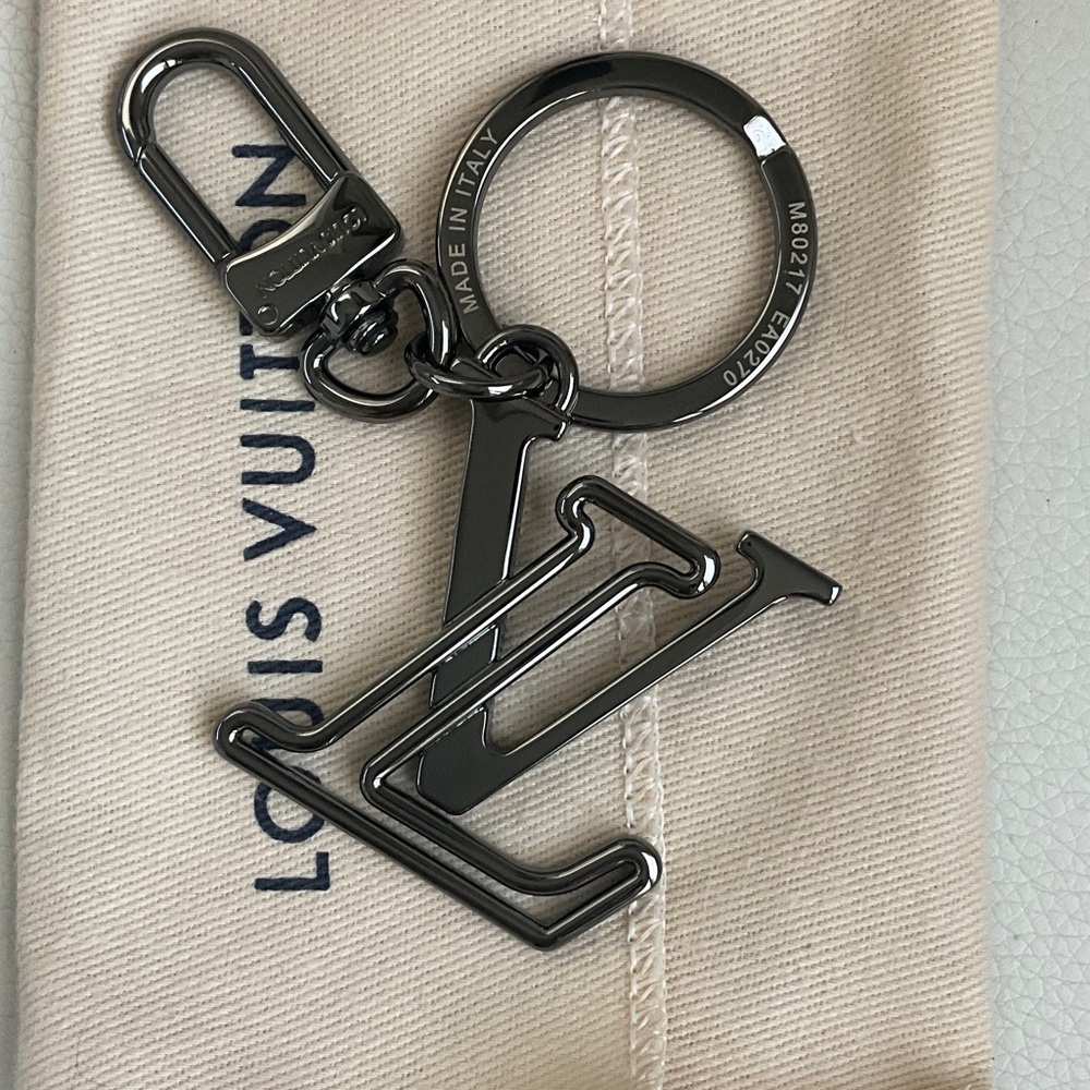Louis Vuitton Gunmetal LV Initial Key Holder - Dark Metallic